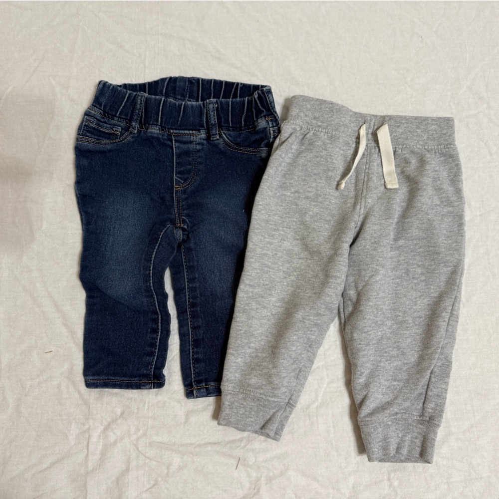GAP Kids Blue Jeans and Carters Gray Joggers